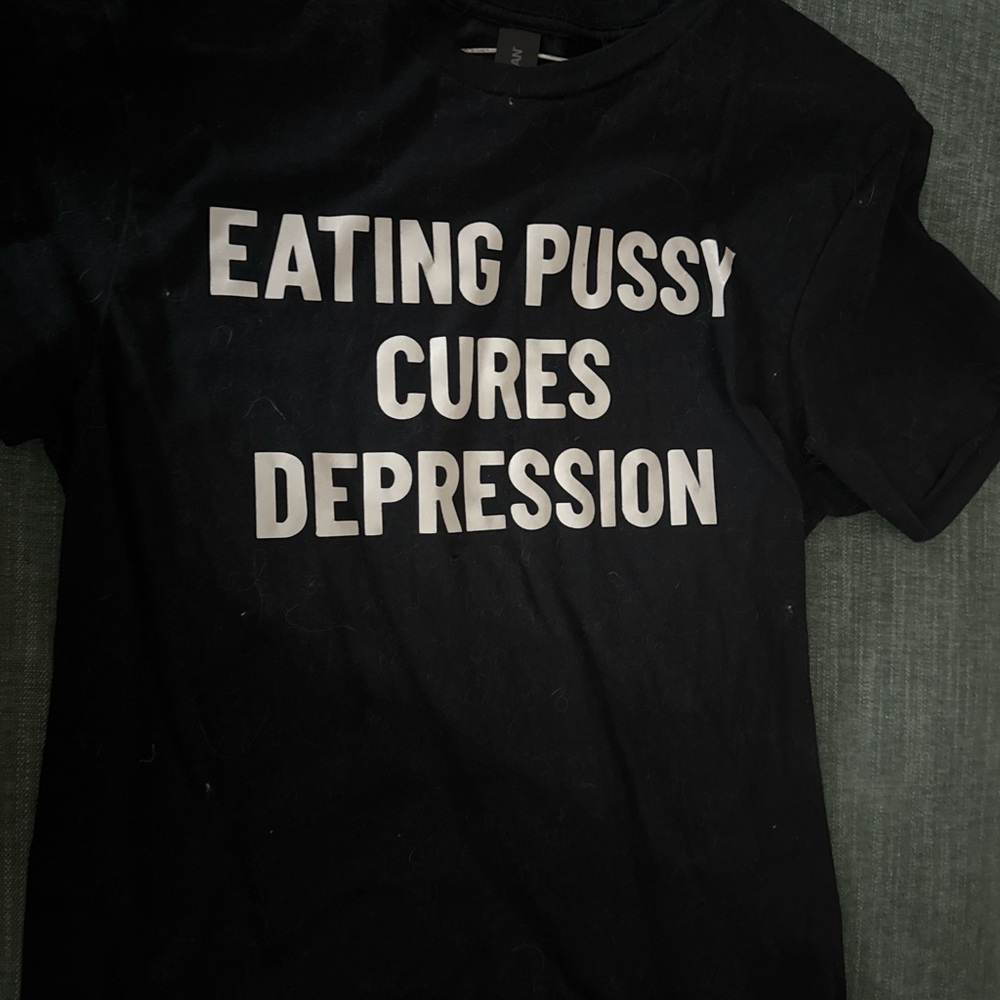 Black Graphic T-Shirt with Bold White Text